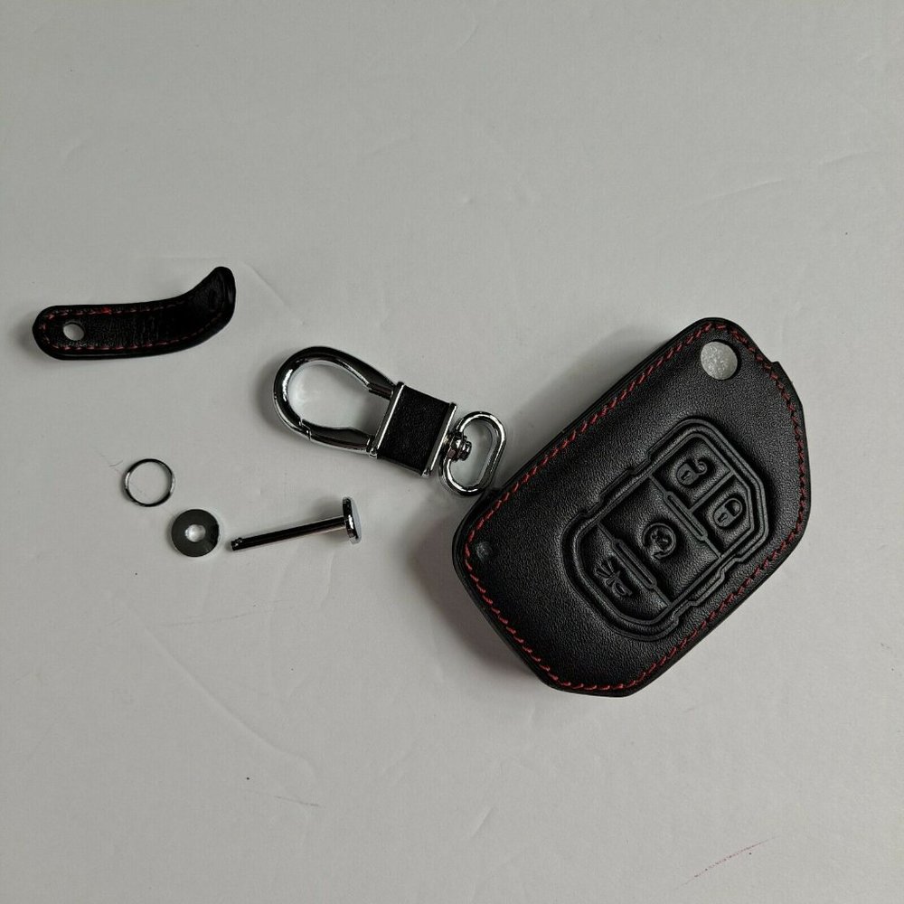 Car Key Cover Universal Black Red Trim
